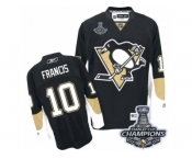 Men's Reebok Pittsburgh Penguins #10 Ron Francis Premier Black Home 2017 Stanley Cup Champions NHL Jersey