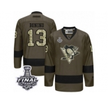 Men's Reebok Pittsburgh Penguins #13 Nick Bonino Premier Green Salute to Service 2017 Stanley Cup Final NHL Jersey