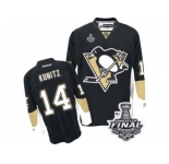 Men's Reebok Pittsburgh Penguins #14 Chris Kunitz Authentic Black Home 2017 Stanley Cup Final NHL Jersey
