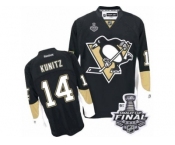 Men's Reebok Pittsburgh Penguins #14 Chris Kunitz Authentic Black Home 2017 Stanley Cup Final NHL Jersey