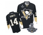 Men's Reebok Pittsburgh Penguins #14 Chris Kunitz Premier Black Home 2017 Stanley Cup Champions NHL Jersey