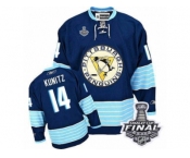 Men's Reebok Pittsburgh Penguins #14 Chris Kunitz Premier Navy Blue Third Vintage 2017 Stanley Cup Final NHL Jersey