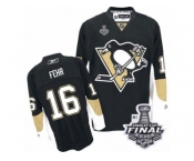 Men's Reebok Pittsburgh Penguins #16 Eric Fehr Authentic Black Home 2017 Stanley Cup Final NHL Jersey
