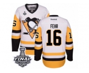 Men's Reebok Pittsburgh Penguins #16 Eric Fehr Authentic White Away 2017 Stanley Cup Final NHL Jersey