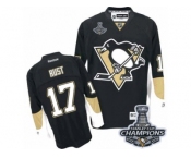 Men's Reebok Pittsburgh Penguins #17 Bryan Rust Authentic Black Home 2017 Stanley Cup Champions NHL Jersey