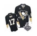 Men's Reebok Pittsburgh Penguins #17 Bryan Rust Authentic Black Home 2017 Stanley Cup Final NHL Jersey