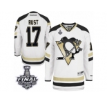 Men's Reebok Pittsburgh Penguins #17 Bryan Rust Authentic White 2014 Stadium Series 2017 Stanley Cup Final NHL Jersey