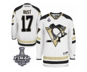 Men's Reebok Pittsburgh Penguins #17 Bryan Rust Authentic White 2014 Stadium Series 2017 Stanley Cup Final NHL Jersey