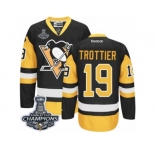 Men's Reebok Pittsburgh Penguins #19 Bryan Trottier Authentic Blac Gold Third 2017 Stanley Cup Champions NHL Jersey