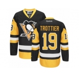 Men's Reebok Pittsburgh Penguins #19 Bryan Trottier Authentic Black Gold Third NHL Jersey