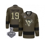 Men's Reebok Pittsburgh Penguins #19 Bryan Trottier Premier Green Salute to Service 2017 Stanley Cup Final NHL Jersey