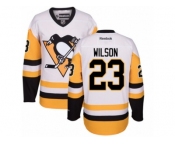 Men's Reebok Pittsburgh Penguins #23 Scott Wilson Authentic White Away NHL Jersey