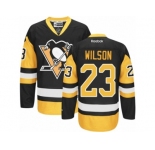 Men's Reebok Pittsburgh Penguins #23 Scott Wilson Premier Black Gold Third NHL Jersey