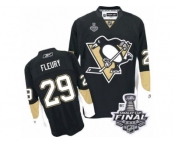 Men's Reebok Pittsburgh Penguins #29 Marc-Andre Fleury Authentic Black Home 2017 Stanley Cup Final NHL Jersey