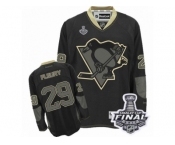 Men's Reebok Pittsburgh Penguins #29 Marc-Andre Fleury Authentic Black Ice 2017 Stanley Cup Final NHL Jersey