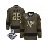 Men's Reebok Pittsburgh Penguins #29 Marc-Andre Fleury Premier Green Salute to Service 2017 Stanley Cup Final NHL Jersey