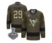 Men's Reebok Pittsburgh Penguins #29 Marc-Andre Fleury Premier Green Salute to Service 2017 Stanley Cup Final NHL Jersey