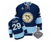 Men's Reebok Pittsburgh Penguins #29 Marc-Andre Fleury Premier Navy Blue Third Vintage 2017 Stanley Cup Final NHL Jersey
