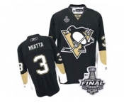 Men's Reebok Pittsburgh Penguins #3 Olli Maatta Authentic Black Home 2017 Stanley Cup Final NHL Jersey