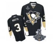 Men's Reebok Pittsburgh Penguins #3 Olli Maatta Premier Black Home 2017 Stanley Cup Champions NHL Jersey