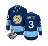 Men's Reebok Pittsburgh Penguins #3 Olli Maatta Premier Navy Blue Third Vintage 2017 Stanley Cup Final NHL Jersey