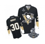 Men's Reebok Pittsburgh Penguins #30 Matt Murray Authentic Black Home 2017 Stanley Cup Champions NHL Jersey