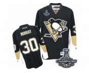 Men's Reebok Pittsburgh Penguins #30 Matt Murray Authentic Black Home 2017 Stanley Cup Champions NHL Jersey