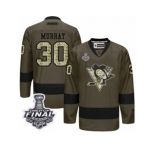 Men's Reebok Pittsburgh Penguins #30 Matt Murray Authentic Green Salute to Service 2017 Stanley Cup Final NHL Jersey
