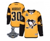 Men's Reebok Pittsburgh Penguins #30 Matt Murray Premier Gold 2017 Stadium Series 2017 Stanley Cup Champions NHL Jersey
