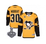 Men's Reebok Pittsburgh Penguins #30 Matt Murray Premier Gold 2017 Stadium Series 2017 Stanley Cup Final NHL Jersey