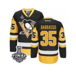 Men's Reebok Pittsburgh Penguins #35 Tom Barrasso Authentic Black Gold Third 2017 Stanley Cup Final NHL Jersey