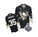 Men's Reebok Pittsburgh Penguins #35 Tom Barrasso Authentic Black Home 2017 Stanley Cup Final NHL Jersey
