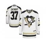 Men's Reebok Pittsburgh Penguins #37 Jeff Zatkoff Premier White 2014 Stadium Series NHL Jersey