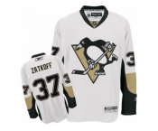 Men's Reebok Pittsburgh Penguins #37 Jeff Zatkoff Premier White Away NHL Jersey