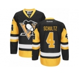 Men's Reebok Pittsburgh Penguins #4 Justin Schultz Authentic Black-Gold Third NHL Jersey