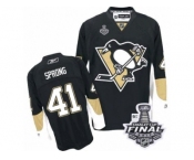 Men's Reebok Pittsburgh Penguins #41 Daniel Sprong Authentic Black Home 2017 Stanley Cup Final NHL Jersey