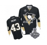 Men's Reebok Pittsburgh Penguins #43 Conor Sheary Authentic Black Home 2017 Stanley Cup Final NHL Jersey