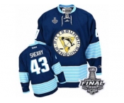 Men's Reebok Pittsburgh Penguins #43 Conor Sheary Authentic Navy Blue Third Vintage 2017 Stanley Cup Final NHL Jersey