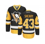 Men's Reebok Pittsburgh Penguins #43 Conor Sheary Premier Black Gold Third NHL Jersey