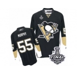 Men's Reebok Pittsburgh Penguins #55 Larry Murphy Authentic Black Home 2017 Stanley Cup Final NHL Jersey