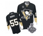 Men's Reebok Pittsburgh Penguins #55 Larry Murphy Authentic Black Home 2017 Stanley Cup Final NHL Jersey