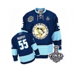 Men's Reebok Pittsburgh Penguins #55 Larry Murphy Premier Navy Blue Third Vintage 2017 Stanley Cup Final NHL Jersey