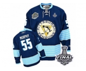 Men's Reebok Pittsburgh Penguins #55 Larry Murphy Premier Navy Blue Third Vintage 2017 Stanley Cup Final NHL Jersey