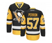 Men's Reebok Pittsburgh Penguins #57 David Perron Authentic Black Gold Third NHL Jersey