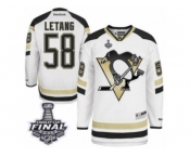 Men's Reebok Pittsburgh Penguins #58 Kris Letang Authentic White 2014 Stadium Series 2017 Stanley Cup Final NHL Jersey