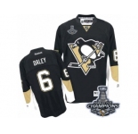Men's Reebok Pittsburgh Penguins #6 Trevor Daley Premier Black Home 2017 Stanley Cup Champions NHL Jersey