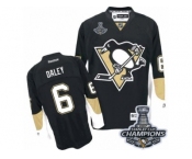 Men's Reebok Pittsburgh Penguins #6 Trevor Daley Premier Black Home 2017 Stanley Cup Champions NHL Jersey
