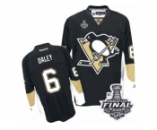 Men's Reebok Pittsburgh Penguins #6 Trevor Daley Premier Black Home 2017 Stanley Cup Final NHL Jersey
