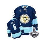 Men's Reebok Pittsburgh Penguins #6 Trevor Daley Premier Navy Blue Third Vintage 2017 Stanley Cup Final NHL Jersey