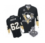 Men's Reebok Pittsburgh Penguins #62 Carl Hagelin Premier Black Home 2017 Stanley Cup Final NHL Jersey